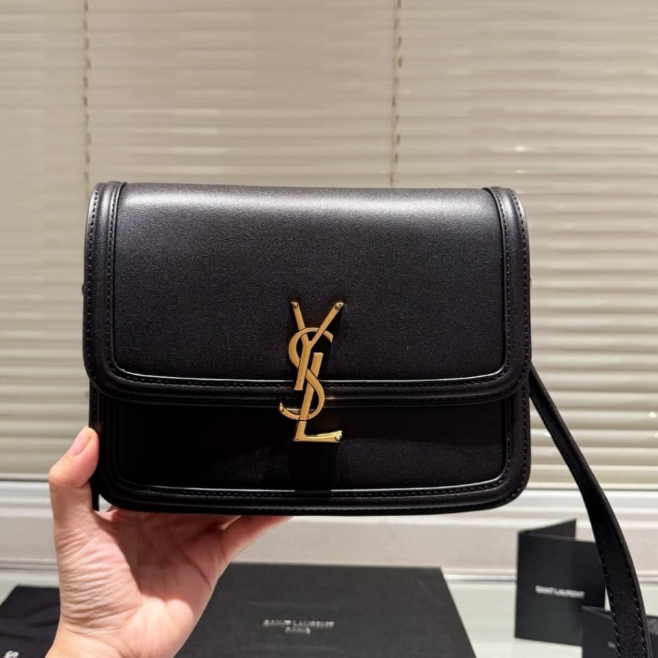 Saint Laurent Solferino Medium Satchel In Box Leather Lining Black 23Cm view 4
