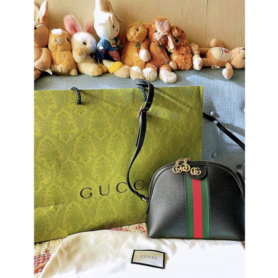 Gucci Ophidia Small Shoulder Bag in Black Leather view 3