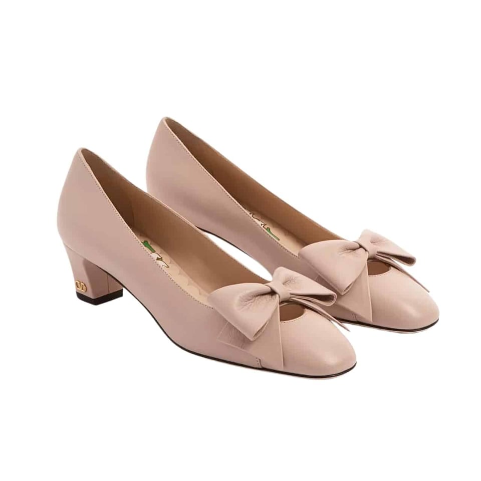 Valentino Bowow Pumps In Kidskin Water Rose 6W2S0Lb5Ddt W34 view 2