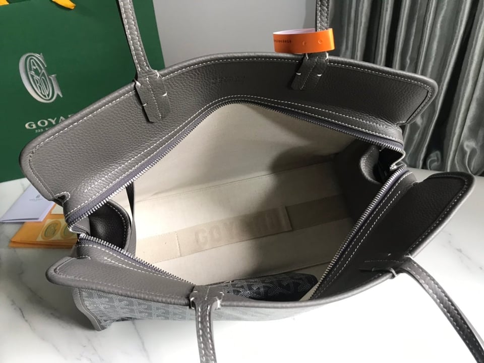 Goyard Hardy Pm Bag 40 Cm Gray Goyardine Canvas And Taurillon Leather Trim view 10