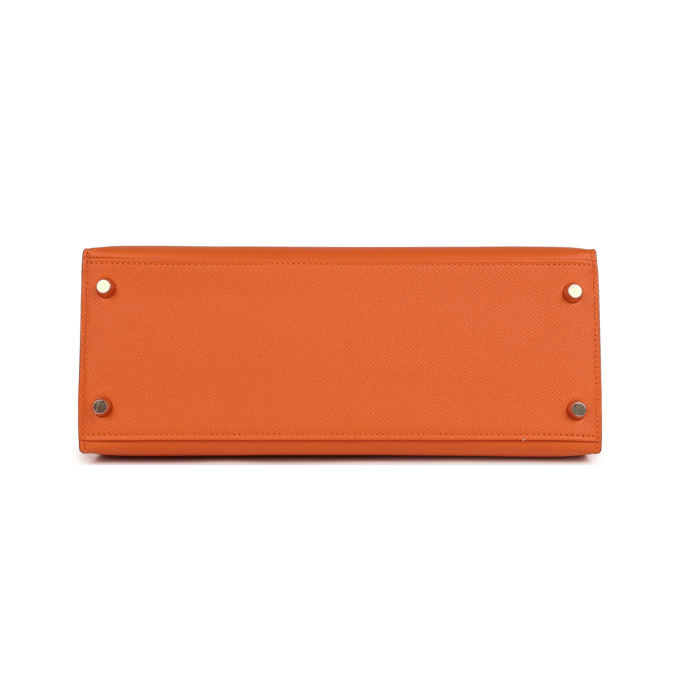 Hermes Kelly 25 Bag In Gold Orange Epsom Leather For Women 25cm/10in view 6