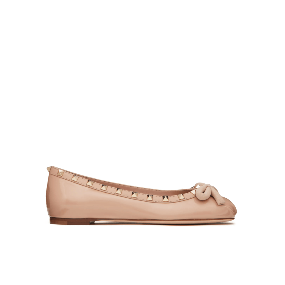 Valentino Garavani Rockstud Patent Leather Ballerina Rose Cannelle 3W2S0Hq5Vnw Gf9 view 2