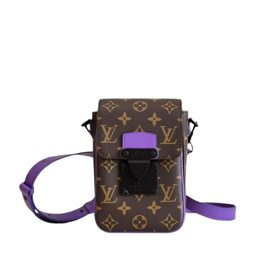 Louis Vuitton S-Lock Vertical Wearable Wallet Monogram Macassar Purple For Men
