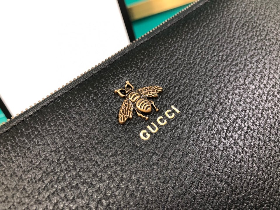 Gucci Animalier Pouch Black with Bee Detail 12in/31cm For Men view 6