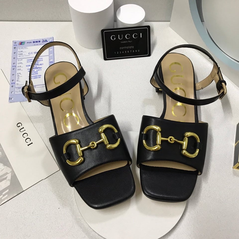 Gucci Women?S Sandal With Horsebit Black 655413 Bko00 1000 view 5