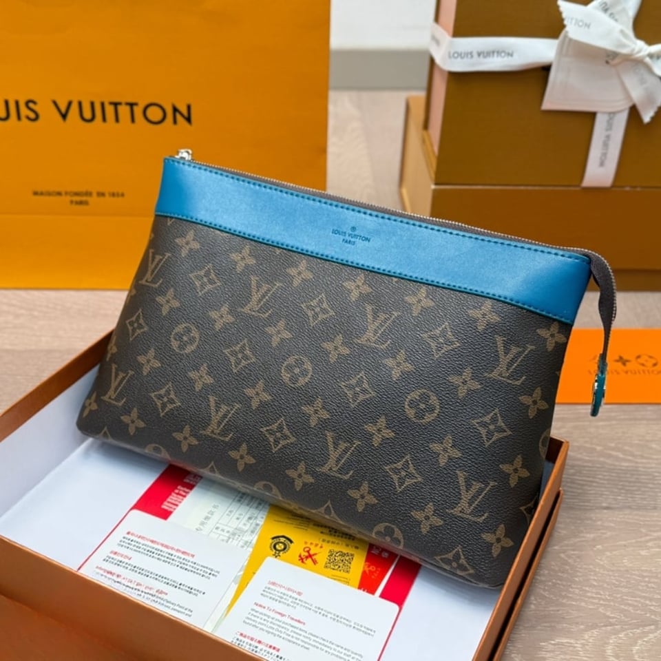 Louis Vuitton Pochette Voyage Souple Bag Blue 29Cm view 3