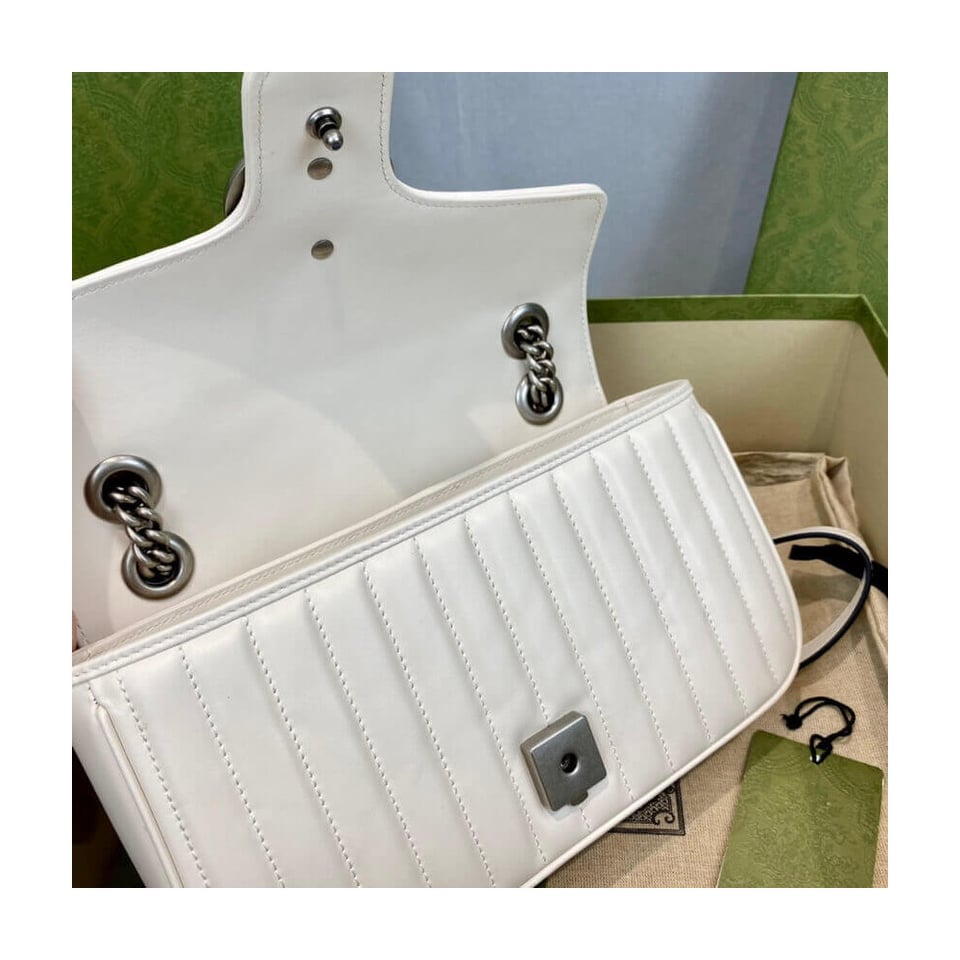 Gucci GG Marmont Small Shoulder Bag White view 11