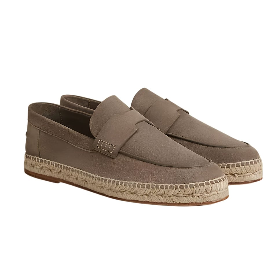 Hermes Trip Espadrille Étoupe Color Suede Goatskin H211874ZHX3400