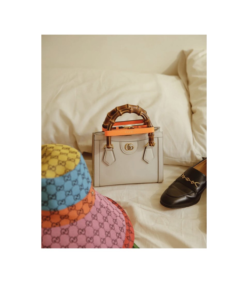Gucci Diana Mini Tote Bag White view 5
