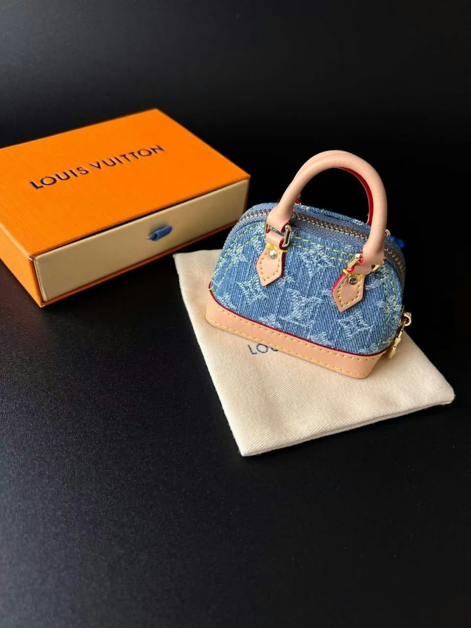 Louis Vuitton Alma Monogram Multicolor LV x™ Microphone Accessories 9cm/3.5in Denim Color M83669 view 2
