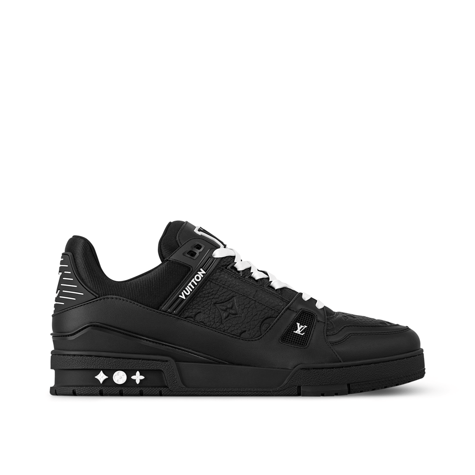 Louis Vuitton Black Leather Sneakers With White Laces For Men view 2