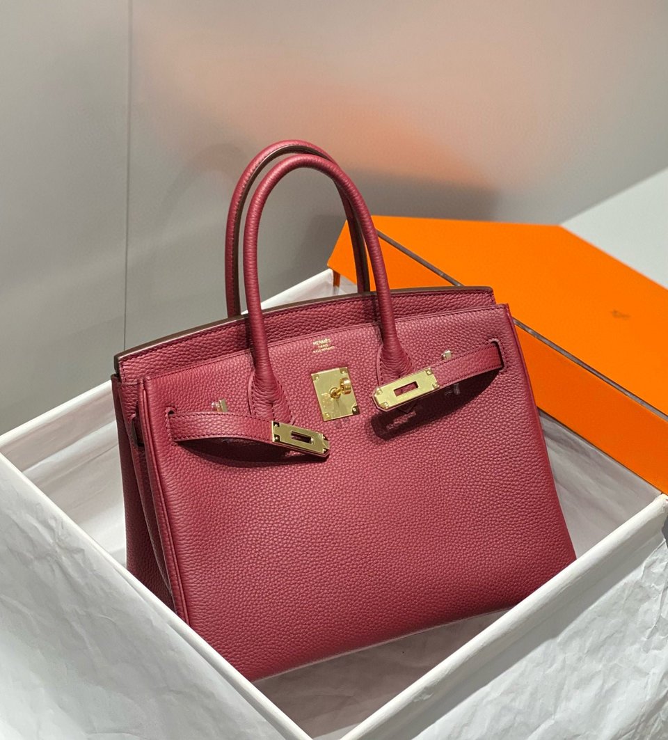 Hermes Birkin 25Cm Rouge H Togo Leather Gold Hardware view 4