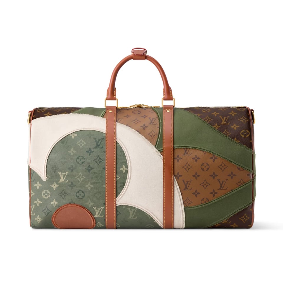 Louis Vuitton Keepall Bandoulière Bag 50cm/19.7in Monogram Khaki Canvas Material M29190 view 5