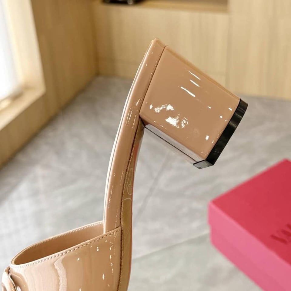 Valentino Vlogo Signature Slide Sandal Beige view 7