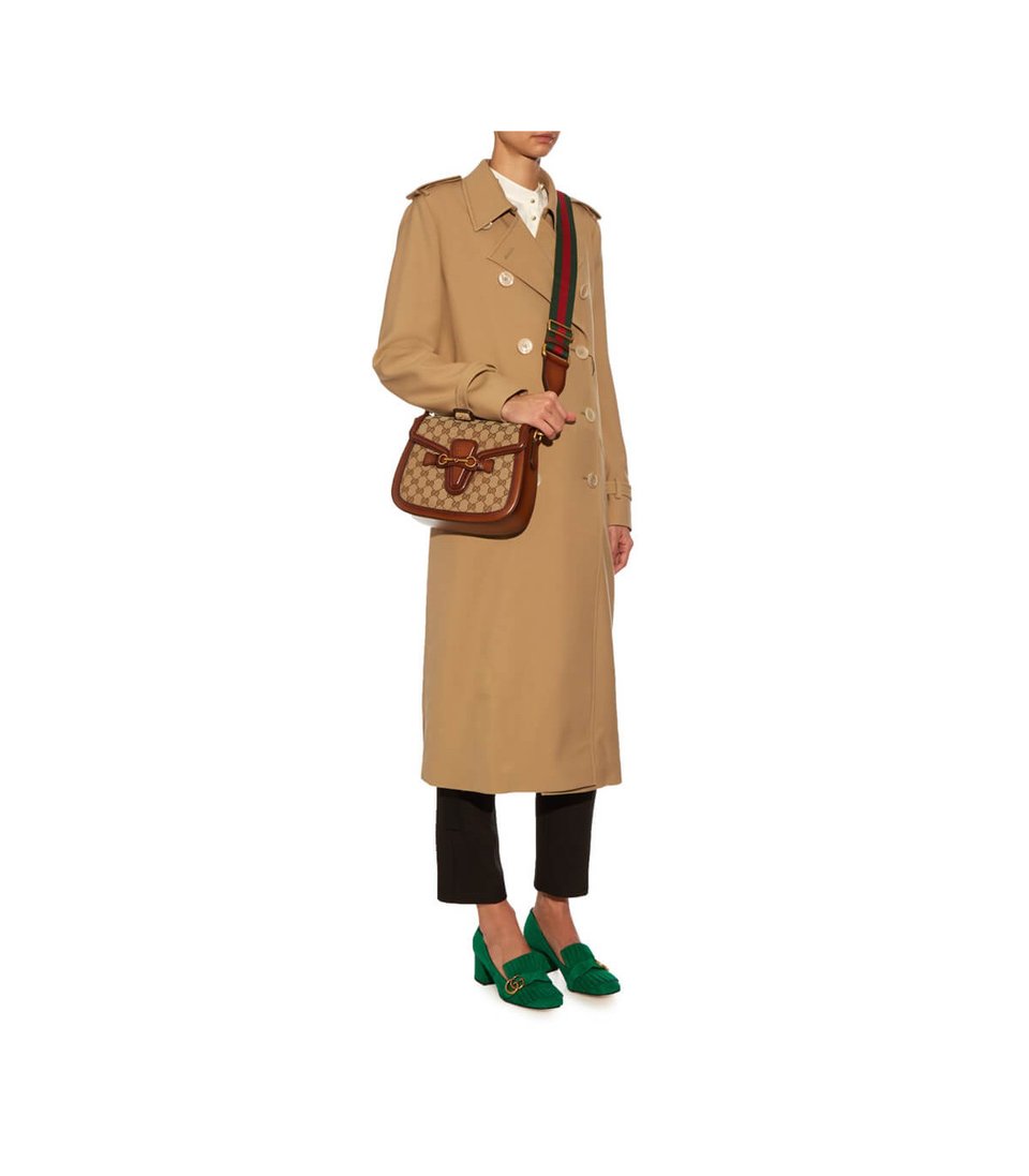 Gucci Lady Web Original GG Medium Shoulder Bag Brown view 4