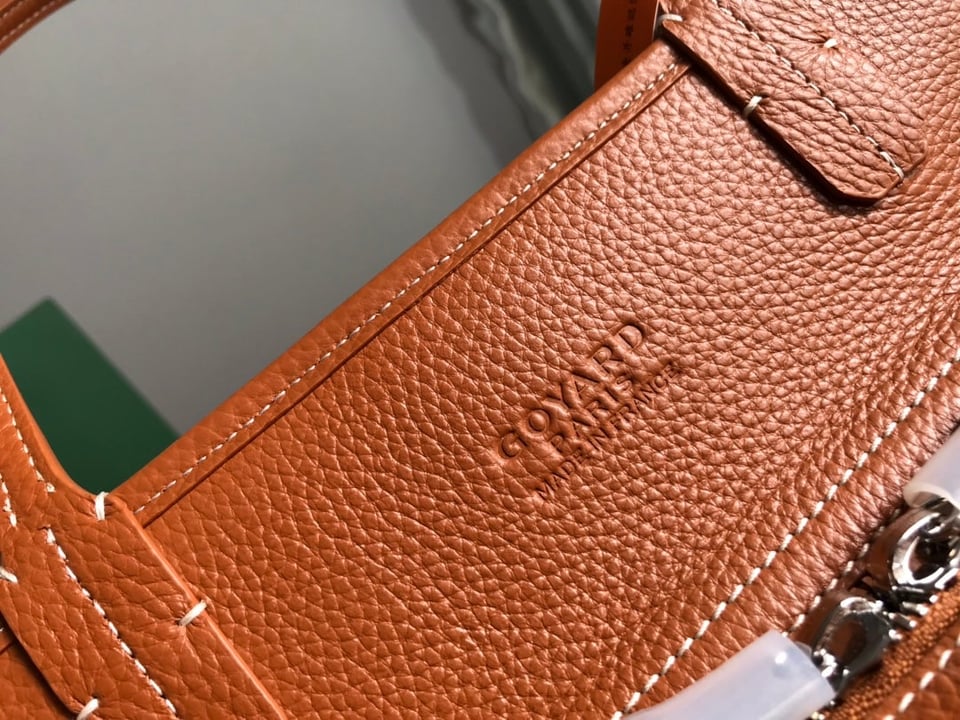 Goyard Hardy Pm Bag 40 Cm Black Goyardine Canvas And Tan Taurillon Leather Trim view 3