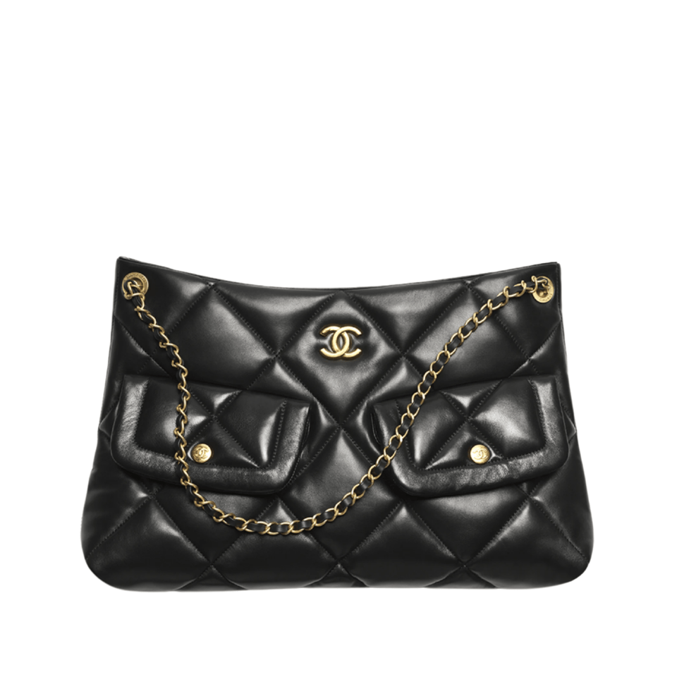 Chanel Hobo Shopping Bag Black – Gold Lambskin 38cm/15in view 2