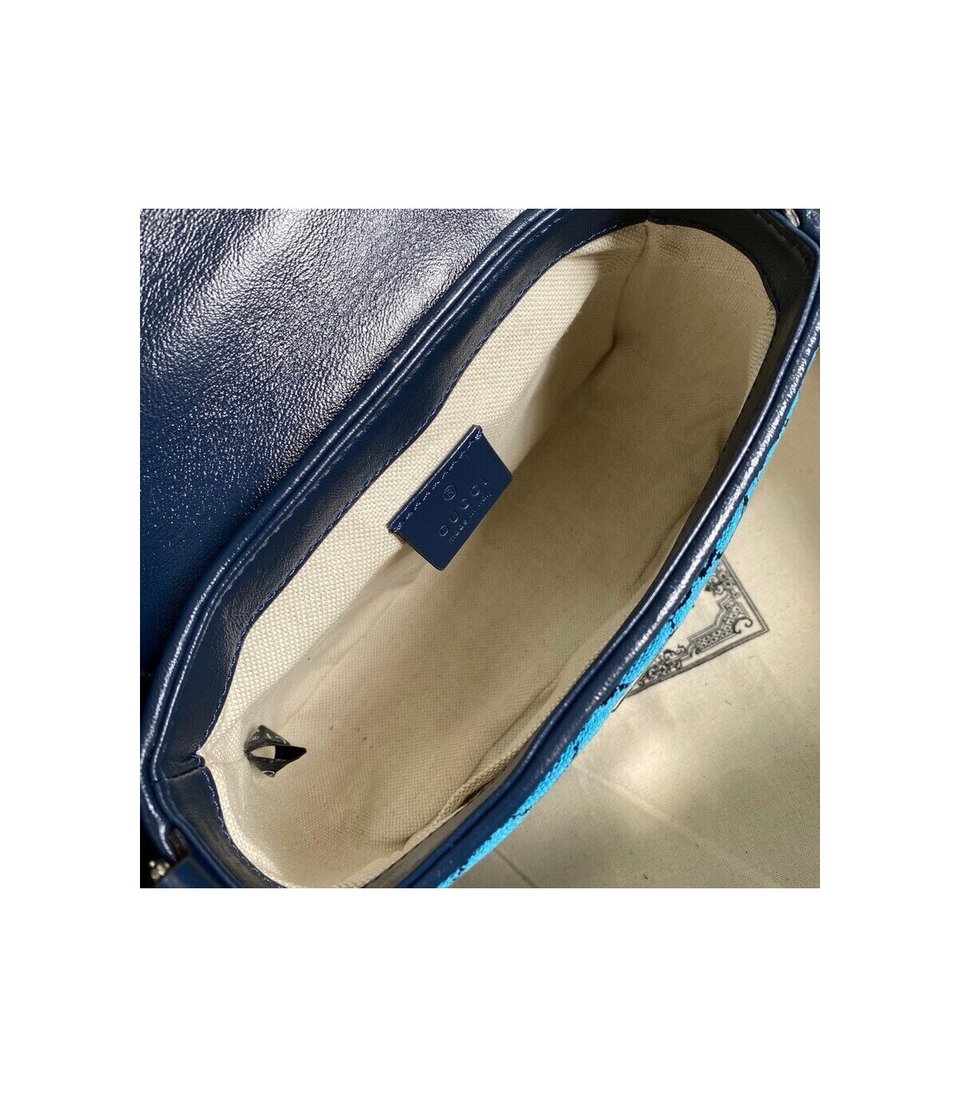 Gucci GG Marmont Multicolour Mini Top Handle Bag Blue view 9