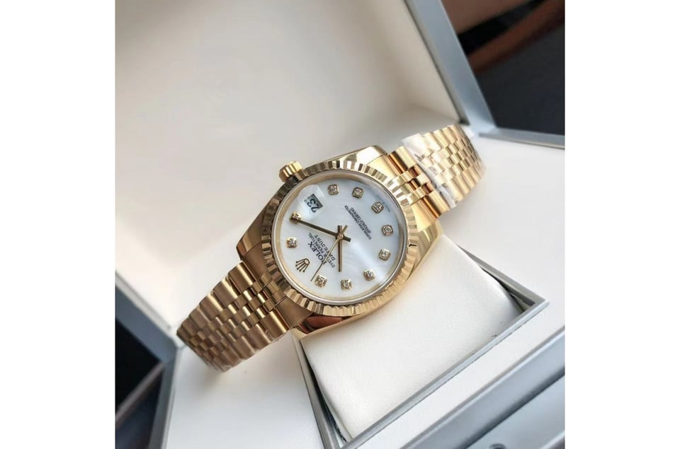 Rolex Datejust 36/28mm RG/RG Jub White/Dial view 9
