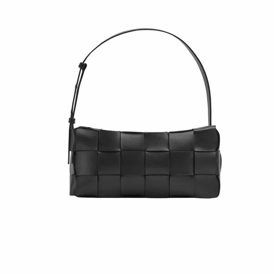 Bottega Veneta Brick Leather Bag Black 28Cm view 2