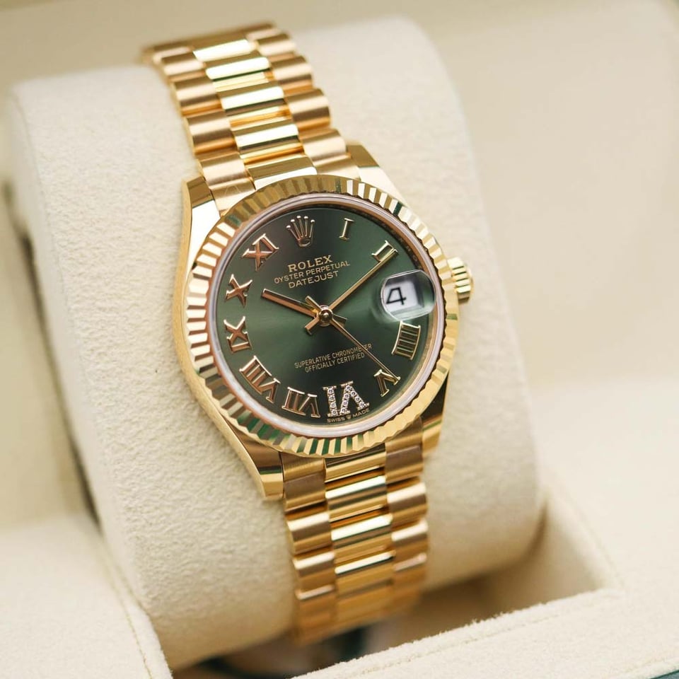 [Superclone] Rolex Datejust 31mm Olive Green Dial Fluted President 278278 view 3