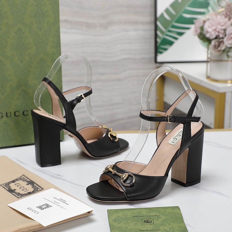 Gucci Women’S Horsebit High Heel Sandal Black view 4