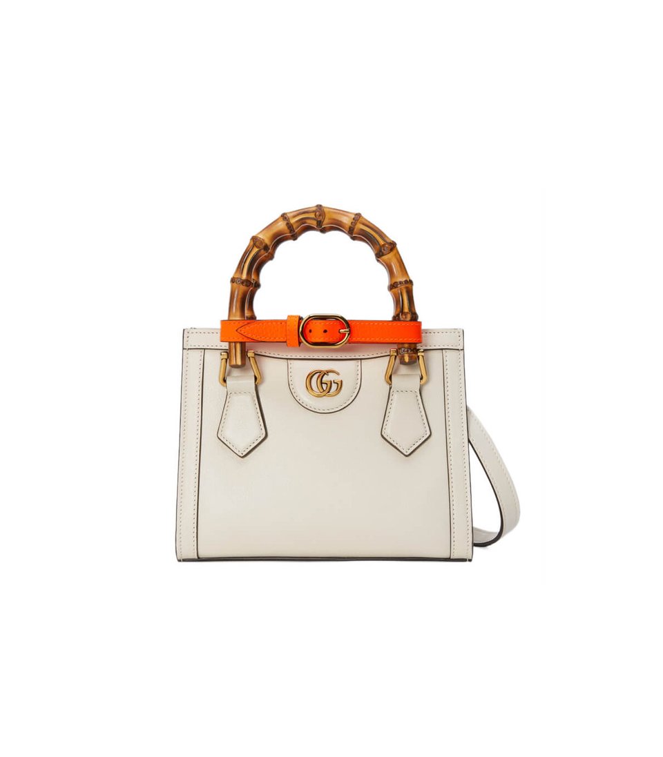 Gucci Diana Mini Tote Bag White view 2
