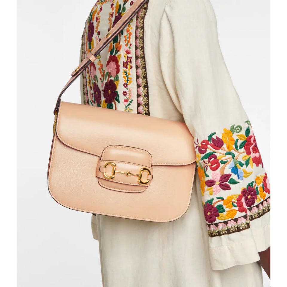 Gucci Horsebit 1955 Shoulder Bag In Beige Leather view 3