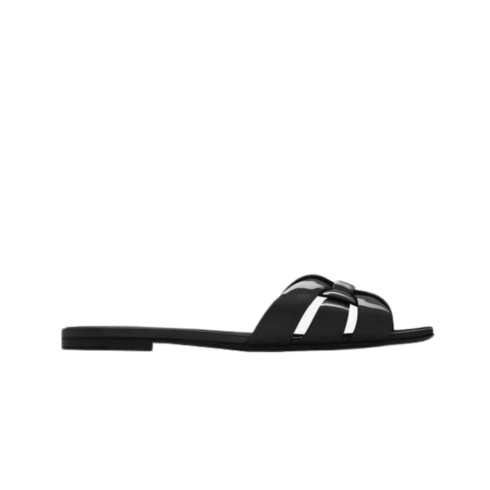 Saint Laurent Tribute Mules In Patent Leather Black 571952B8I001000 view 2