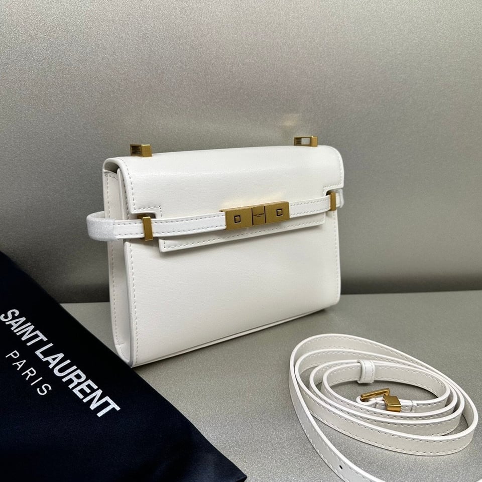 Saint Laurent Manhattan Small Shoulder Bag In Box Saint Laurent Leather White 19Cm view 9