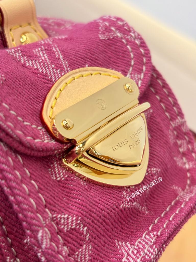 Louis Vuitton Nano Speedy Bag Fuchsia Denim 16cm M27603 view 7