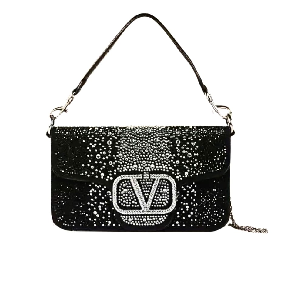 Valentino Loco Small Vlogo Shoulder Bag Black 20Cm view 2