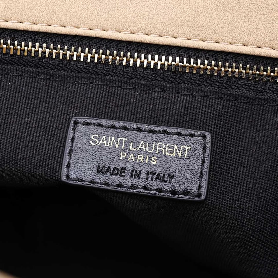 Saint Laurent Sade Puffy Leather Envelope Clutch Bag Beige view 6