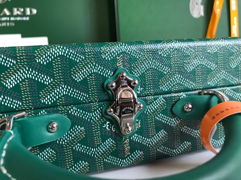 Goyard Grand Hôtel Trunk Bag 24.5cm Green Goyardine Canvas And Calfskin view 4
