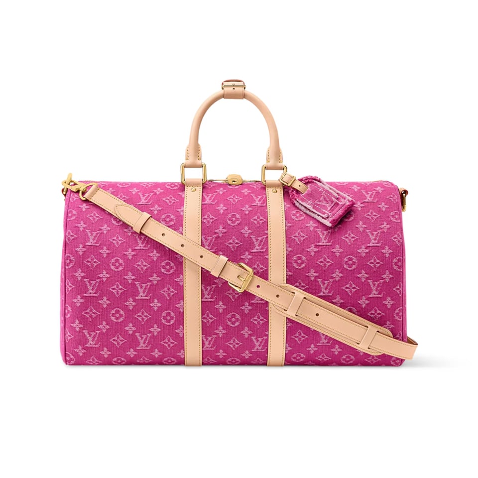 Louis Vuitton Keepall 45 Bag Fuchsia Denim M27944