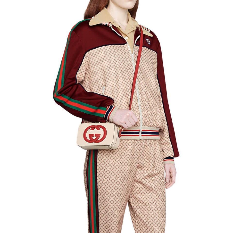 Gucci Interlocking G Mini Bag in White Leather view 3