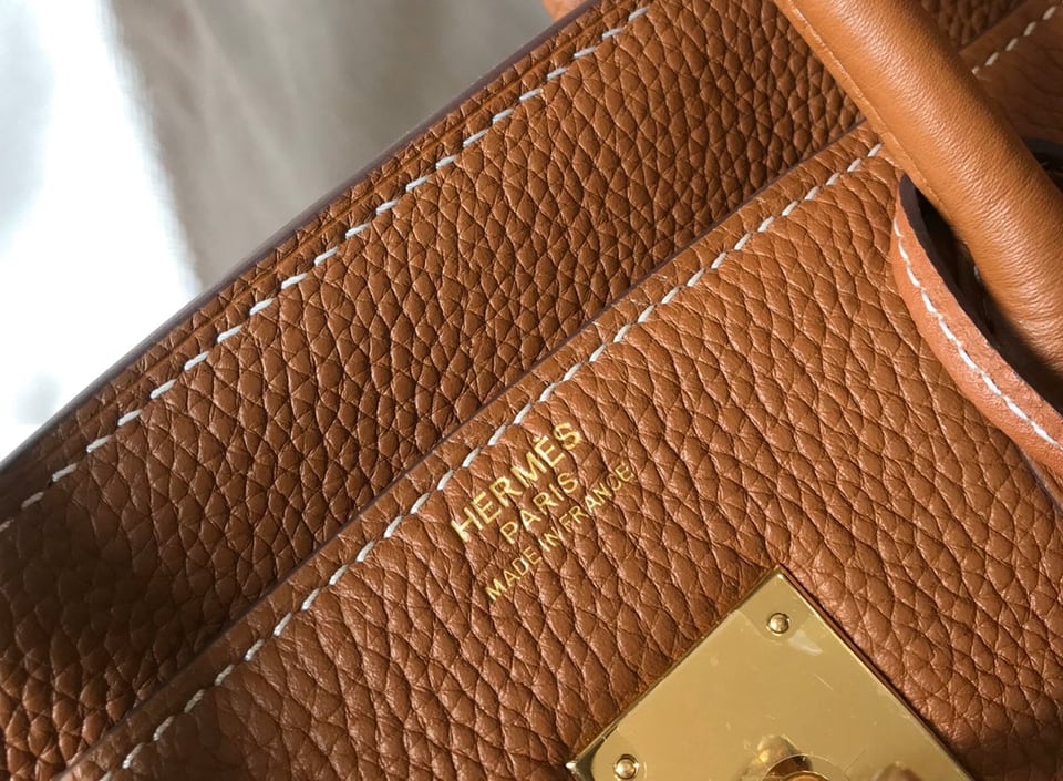 Hermes Birkin 35Cm Bag Brown Togo Gold Hardware view 9