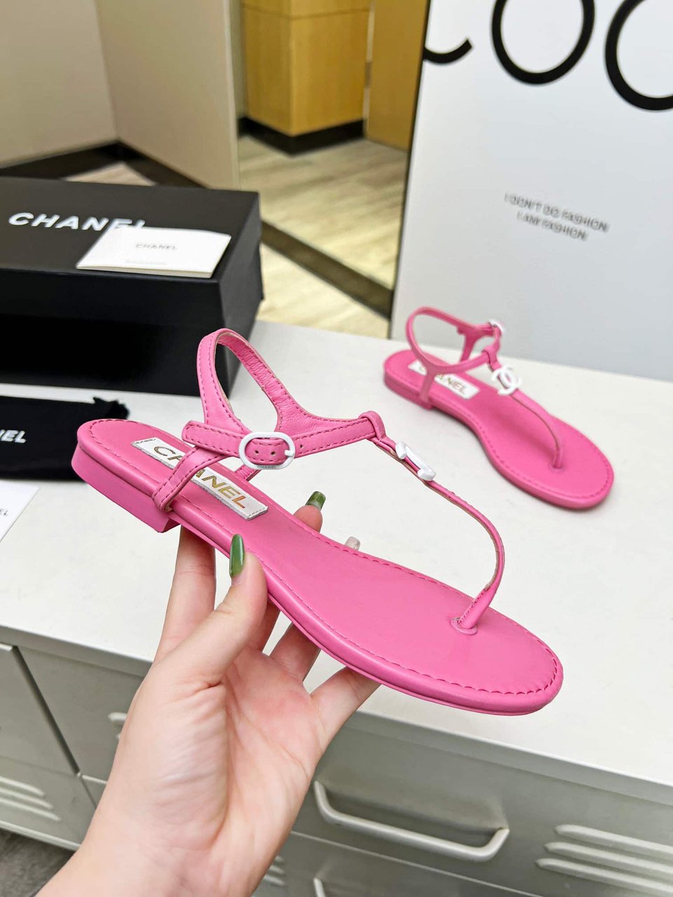 Chanel Sandals Ivory Pink G40018 X01000 0T247 view 5