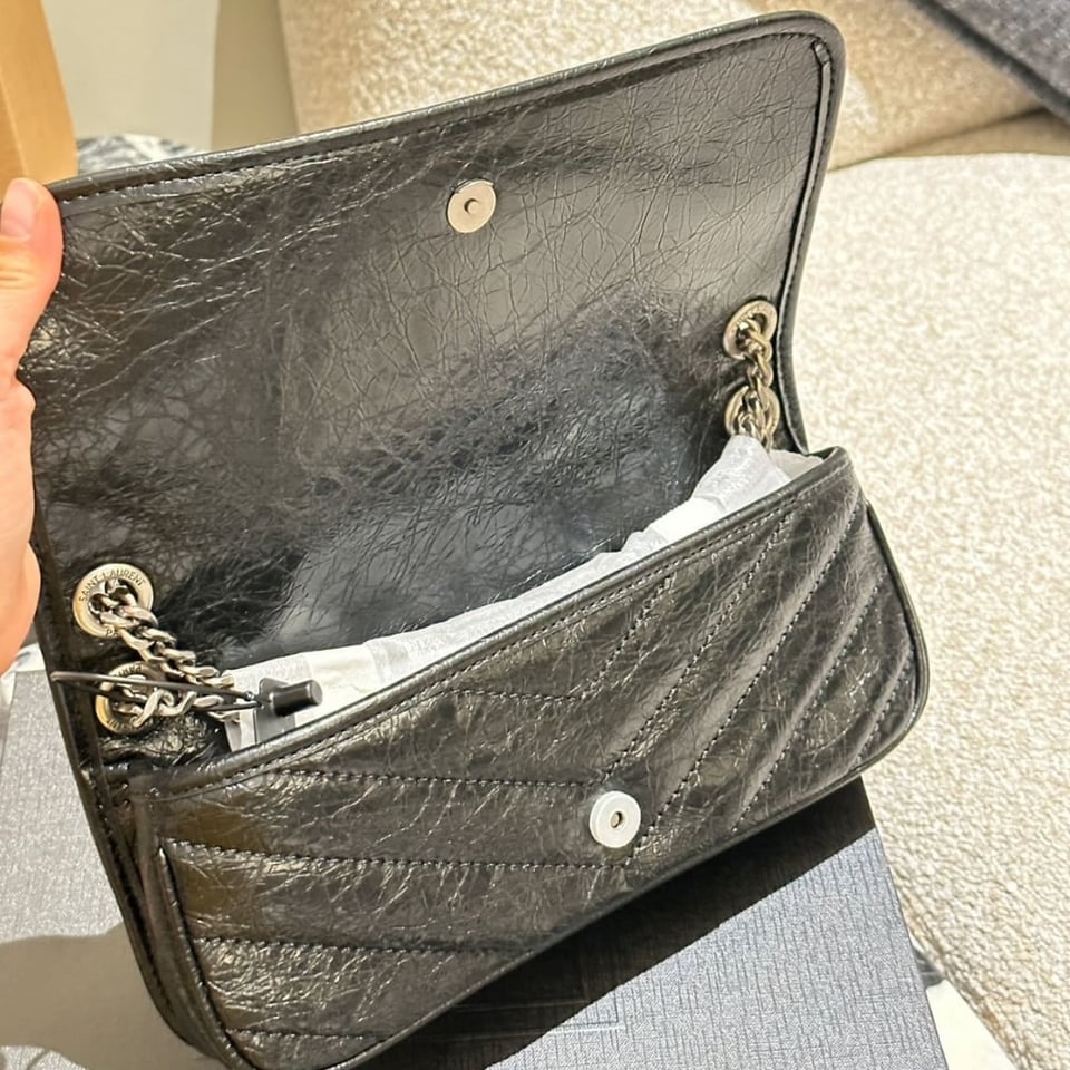 Saint Laurent Mini Matelasse Monogram Niki Bag Black 26Cm view 6