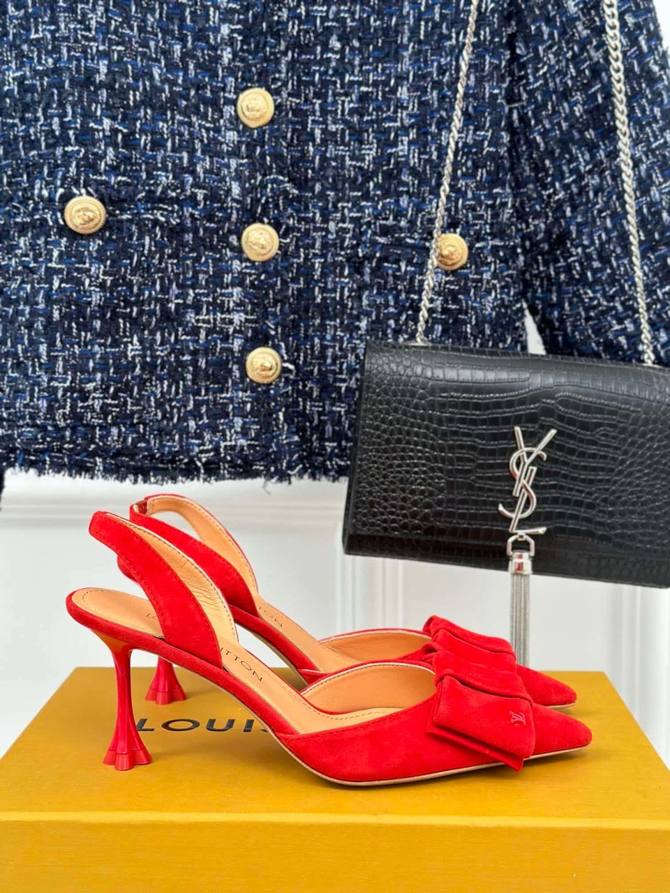 Louis Vuitton Blossom Slingback Pump Red 1Ac89N view 3