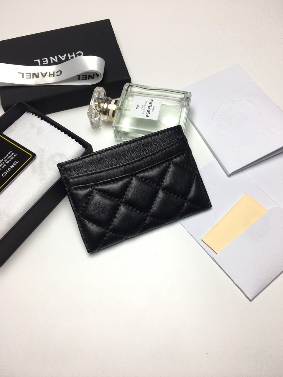 Chanel Card Holder 11.2 Black Calfskin Silver Icon view 5