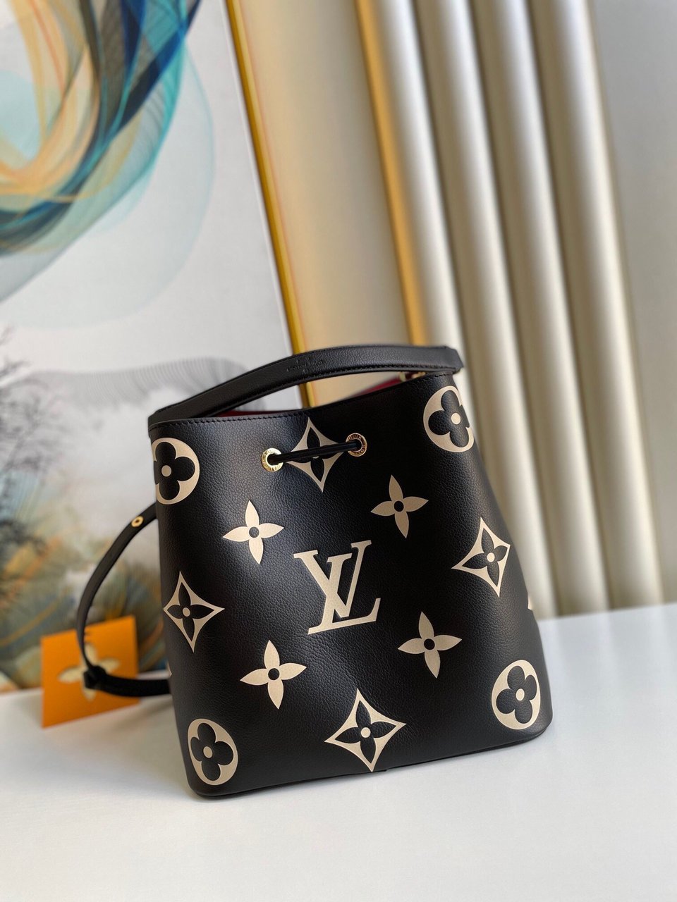 Louis Vuitton Néonoé Mm Bicolor Monogram Empreinte Leather – Women – Handbags Black 26cm/ 10.2in view 8