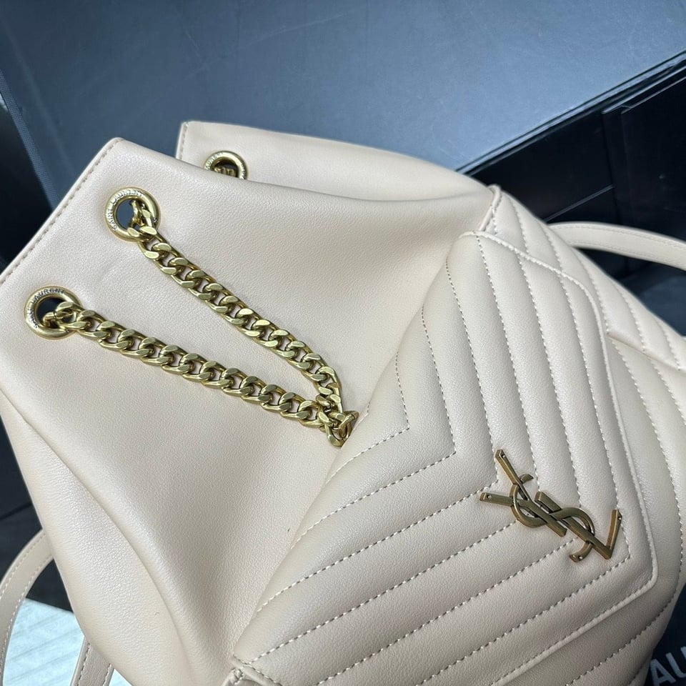 Saint Laurent Joe Backpack In Beige 29Cm view 3
