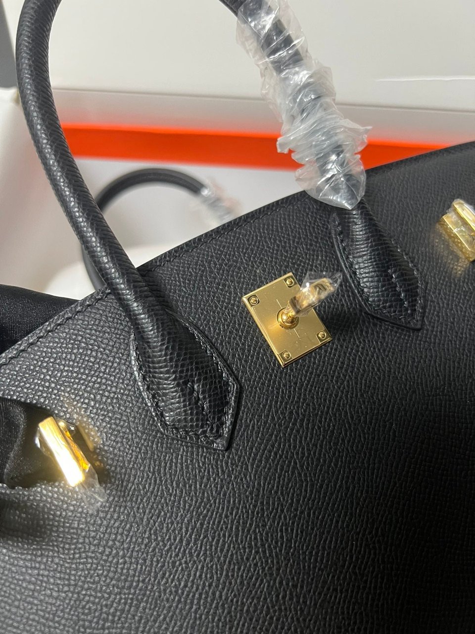 Hermes Birkin Sellier Black Epsom Leather Gold Hardware view 7
