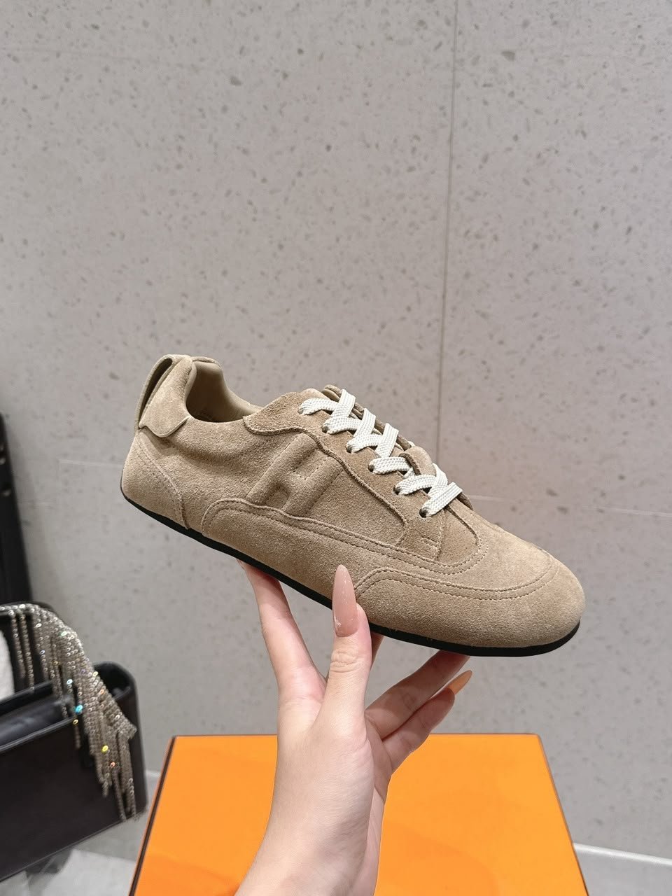 Hermes May Derby Shoe Beige Sable Color Calfskin H261955ZHC9390 view 2
