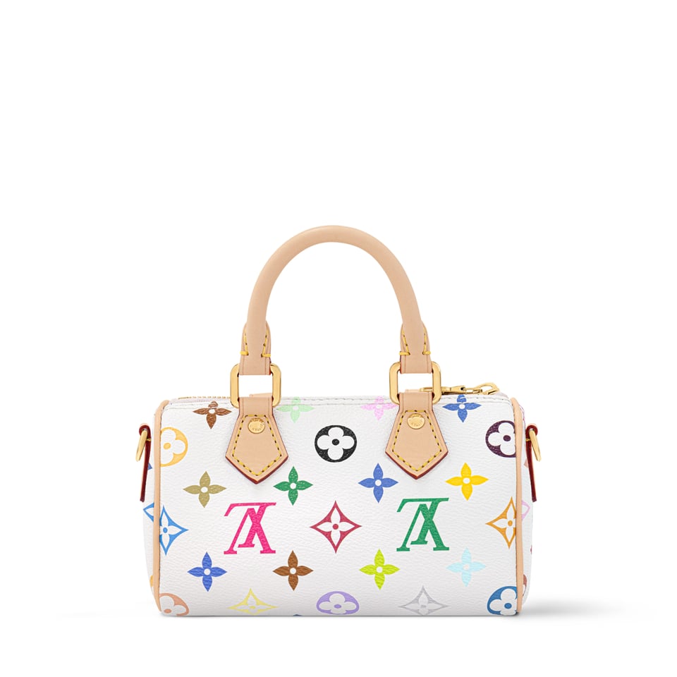 Louis Vuitton X Takashi Murakami Monogram Blanc White Multicolor Mini Speedy 20Cm
