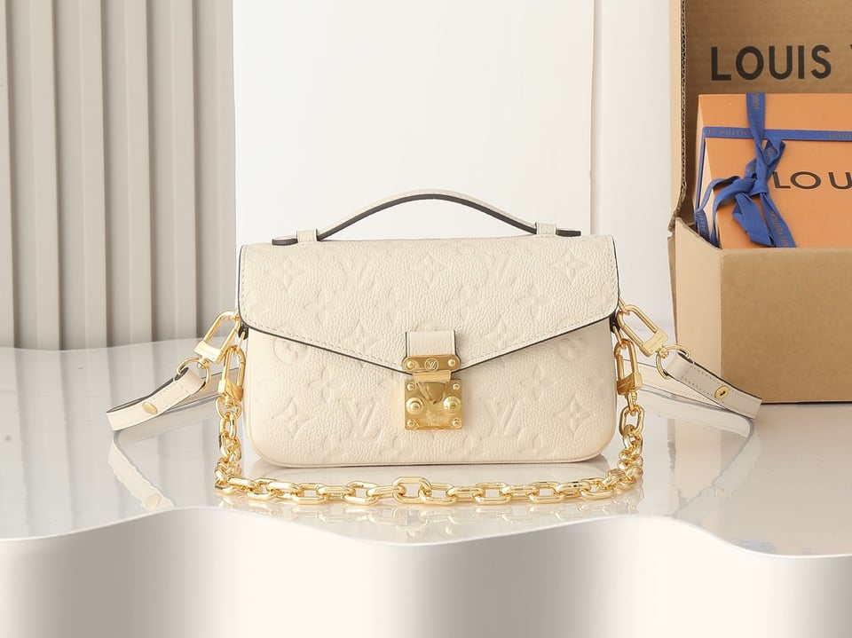 Louis Vuitton Pochette Métis East West Monogram Empreinte Leather – Women – Handbags Cream view 6