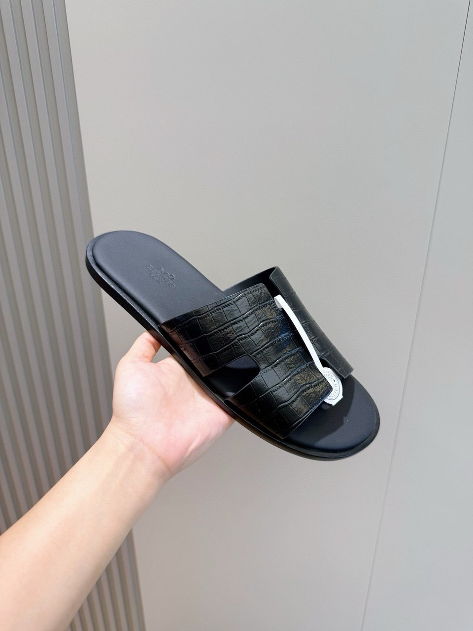 Hermès Black Crocodile Oran Sandals- Shoes for Men view 8