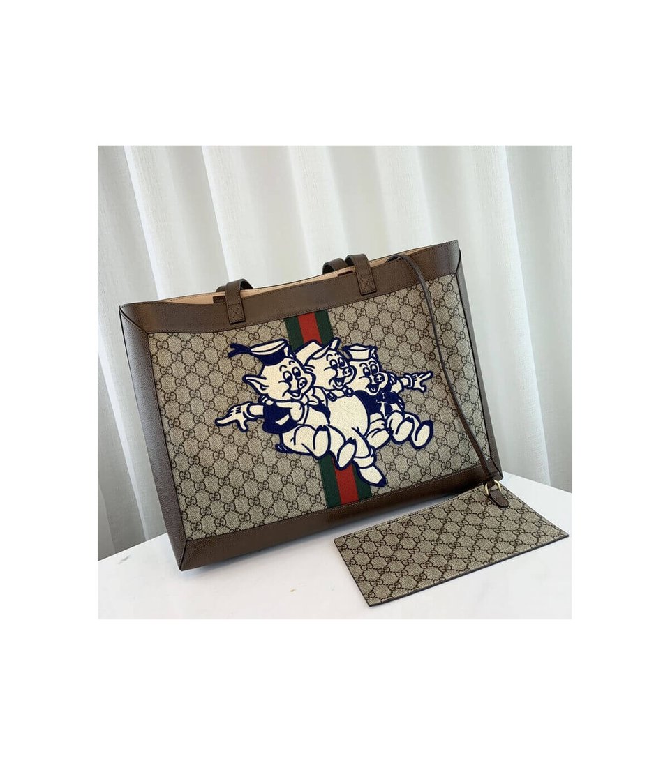 Gucci Ophidia GG Tote with Three Little Pigs 44cm view 4