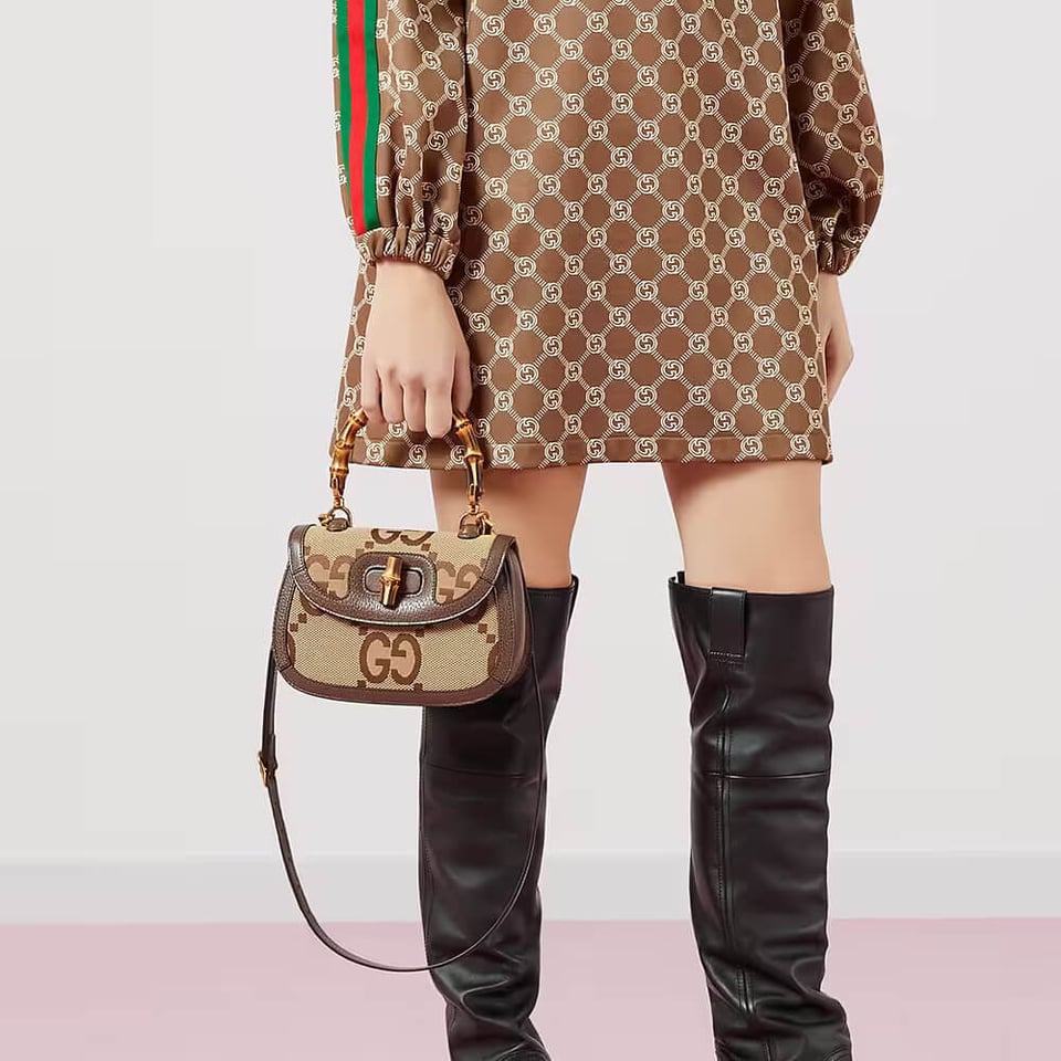 Gucci Bamboo 1947 Jumbo GG Small Top Handle Bag view 5
